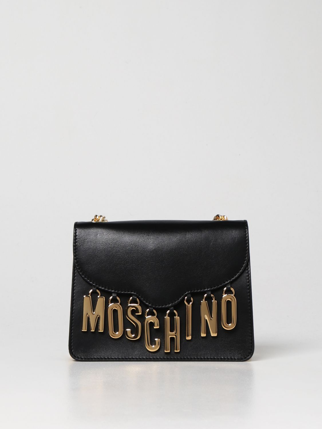 Borse a tracolla Moschino Couture: Borsa Moschino Couture in pelle con charmes nero 1