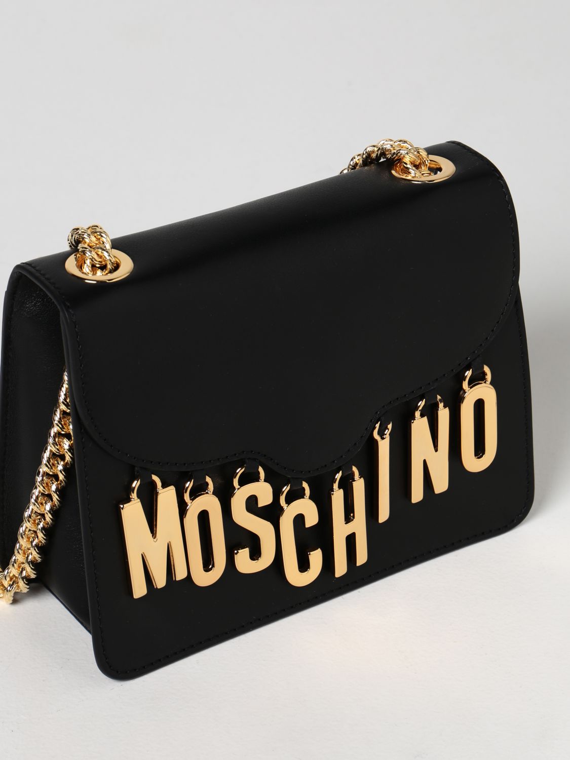Borse a tracolla Moschino Couture: Borsa Moschino Couture in pelle con charmes nero 3