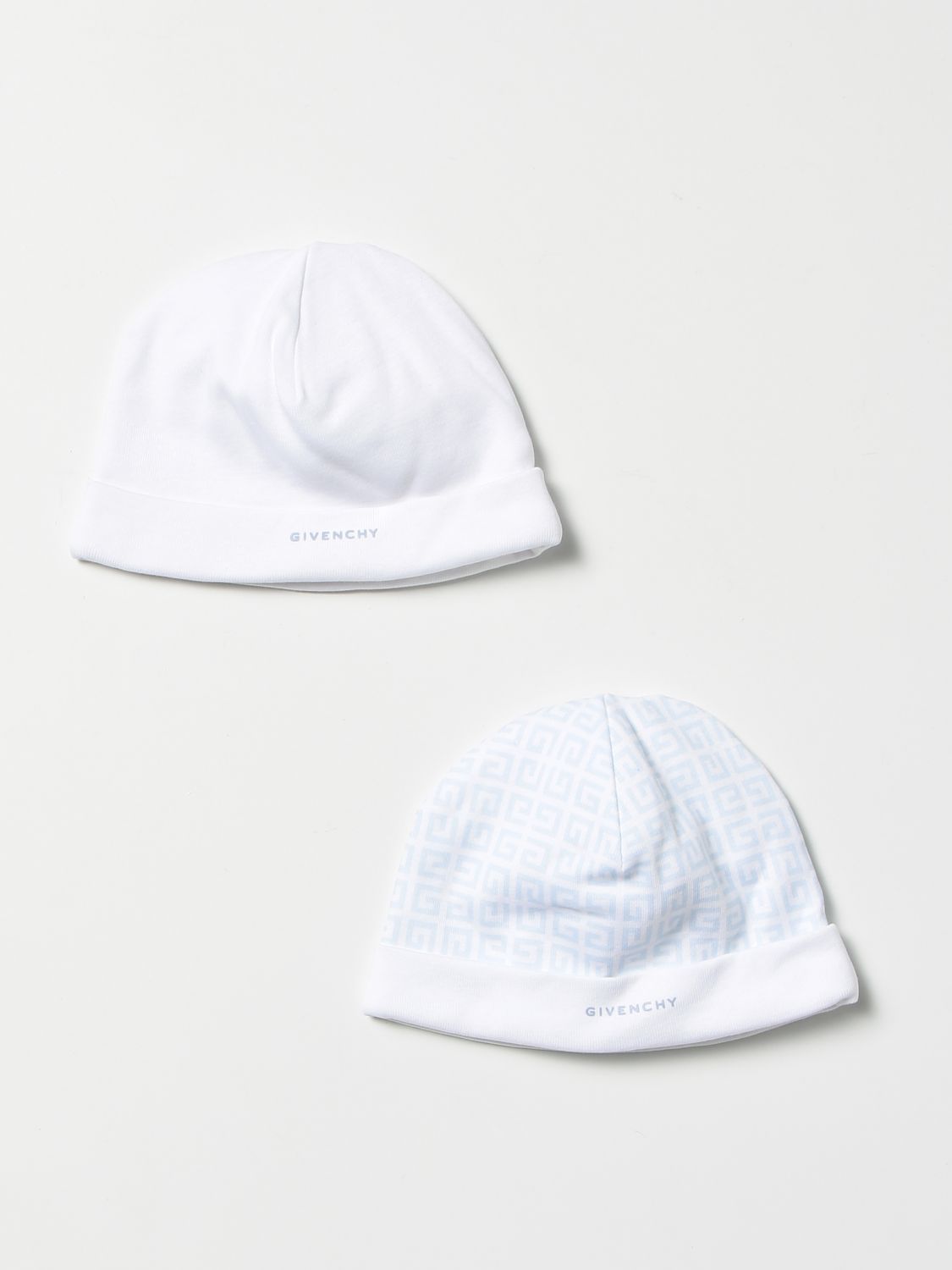 Cappello neonato Givenchy: Set 2 cappelli a berretto Givenchy in cotone bianco 1 1