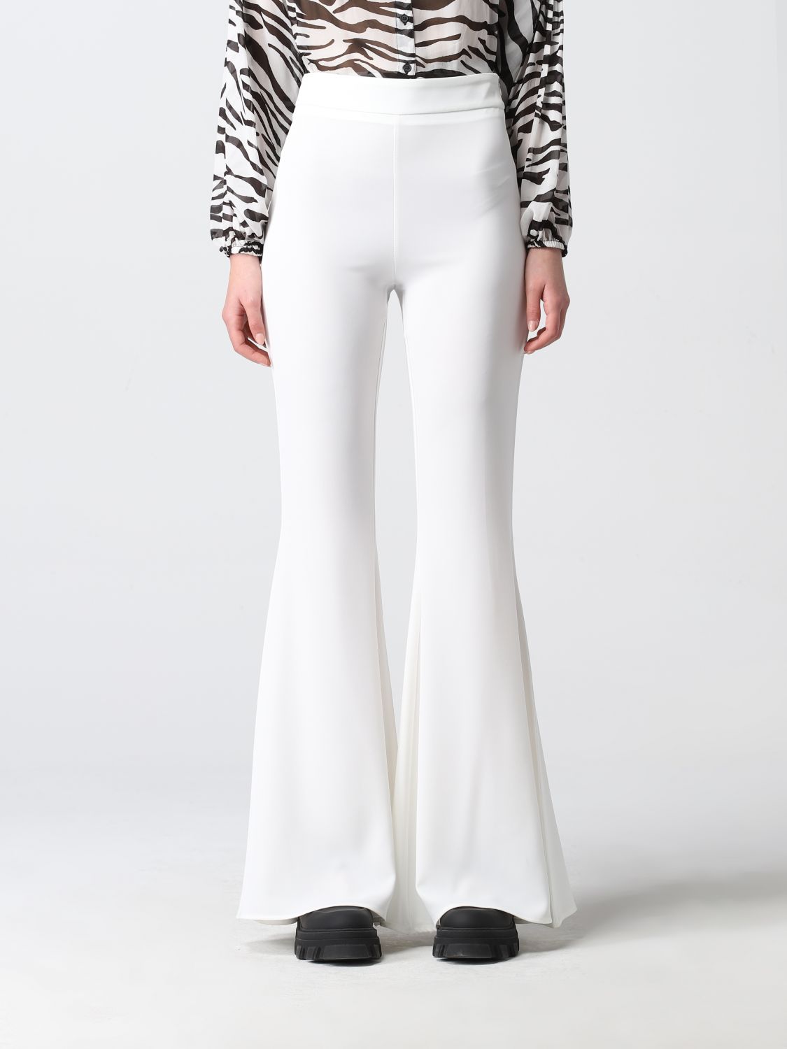 ANIYE BY: flared trousers - White | Aniye By pants 5300 online on ...