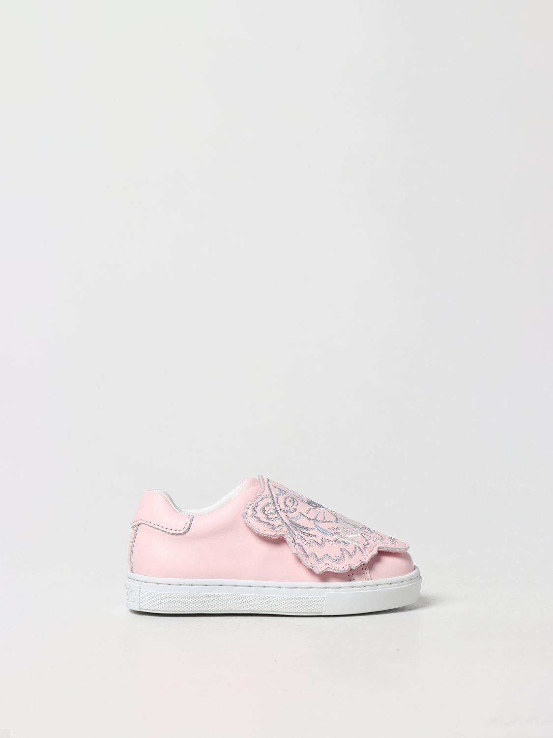 KENZO leather sneakers with tiger - Pink | Junior K59039 online GIGLIO.COM