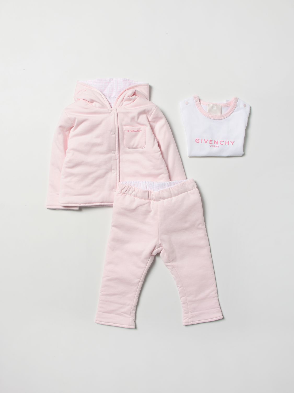 Jumpsuit Givenchy: Givenchy logo jacket + pants + t-shirt set pink 3