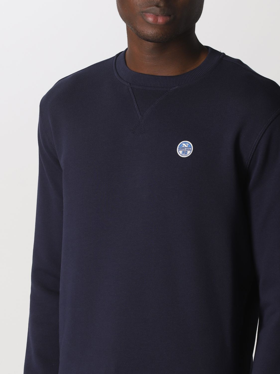 North Sails Outlet: basic sweatshirt with logo patch - Navy | North ...