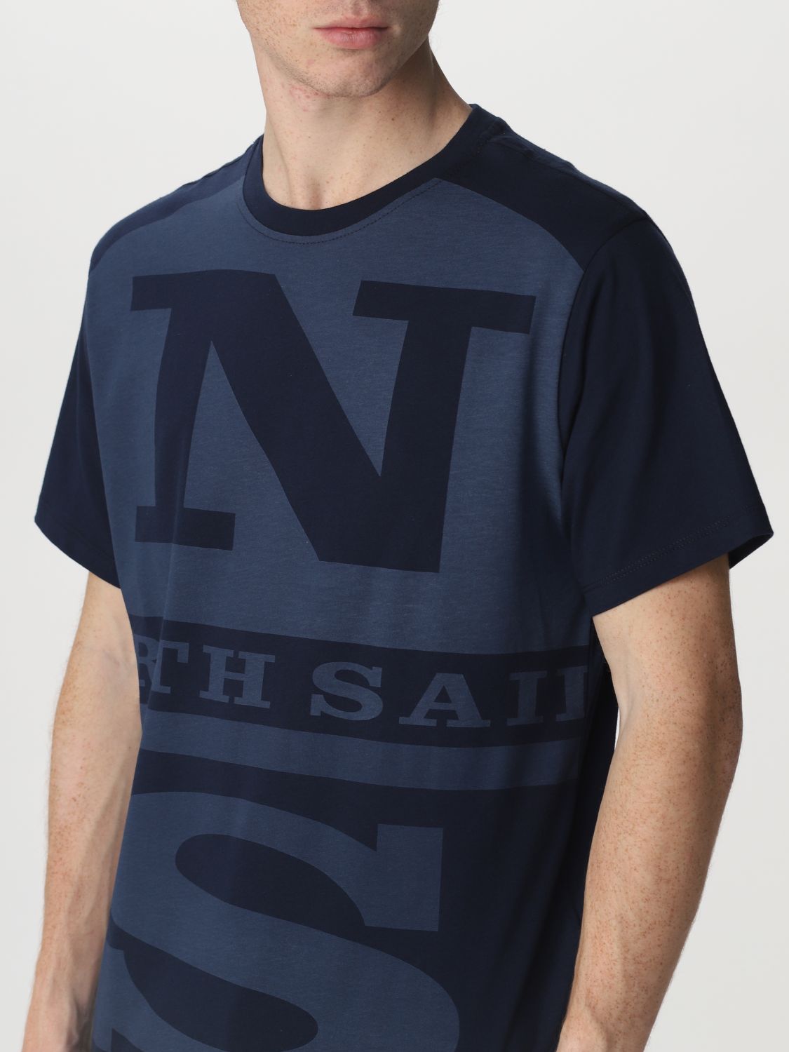 North Sails Outlet: cotton T-shirt with maxi logo - Navy | North Sails ...