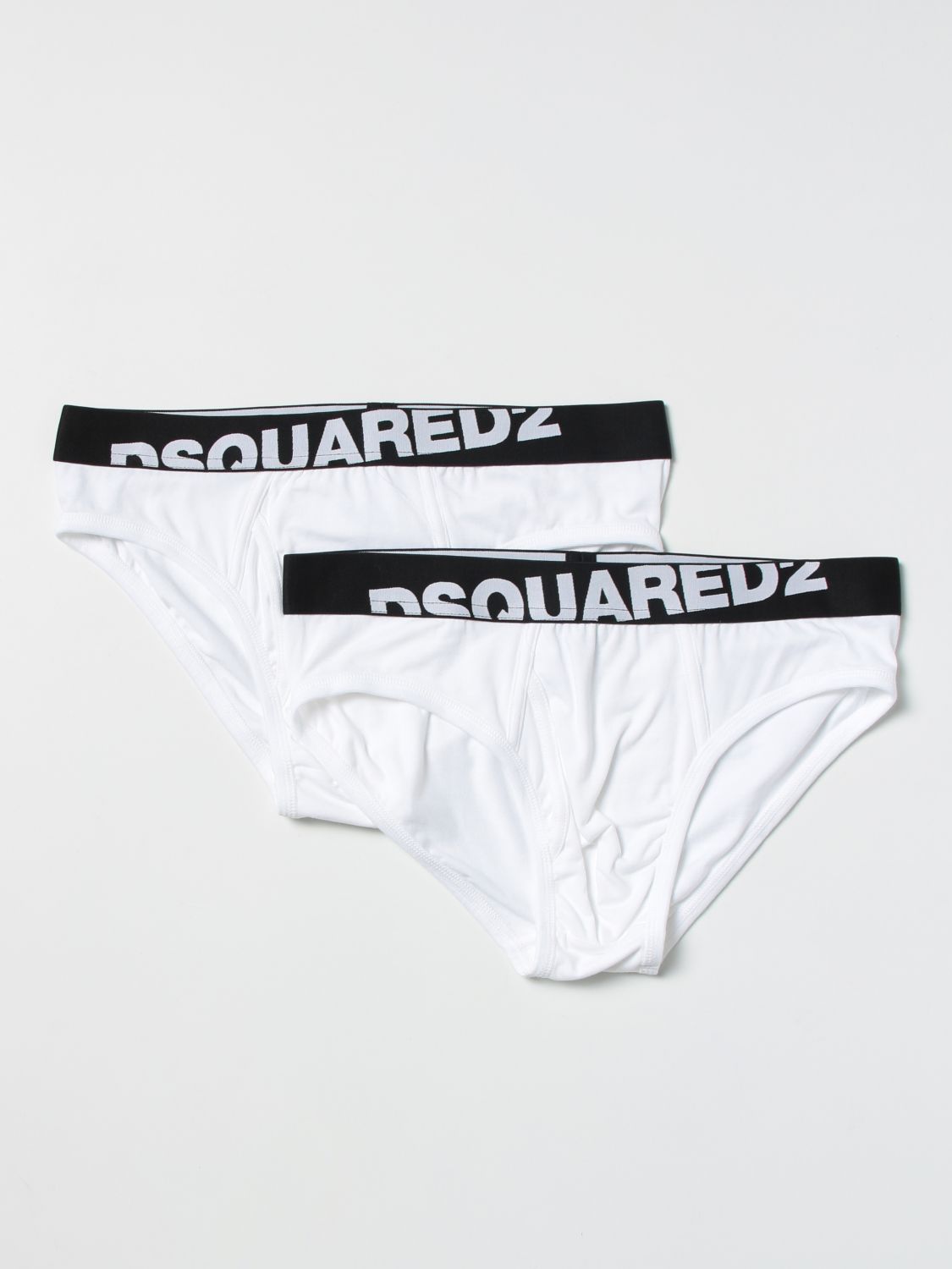 Dsquared2 Set Of 2  Briefs With Logo In White