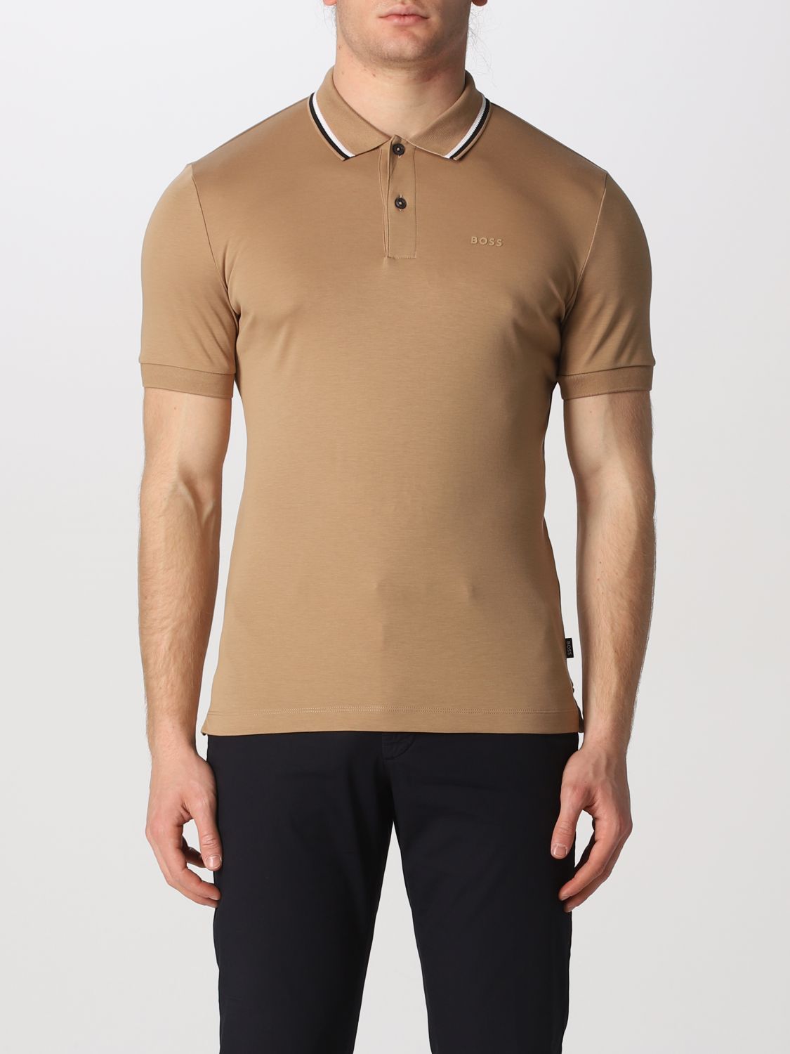 Boss polo for man - Beige | Boss polo shirt 50469360 online GIGLIO.COM