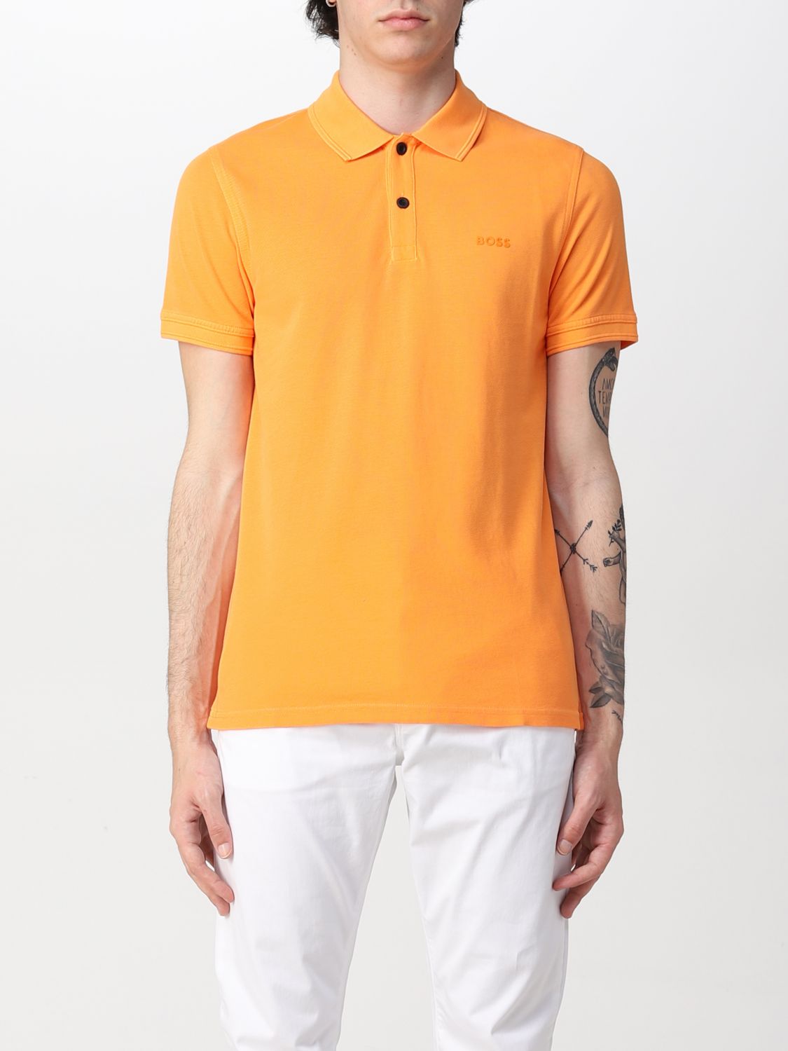 BOSS: polo shirt in cotton - Orange | Boss polo shirt 50468576 online on GIGLIO.COM
