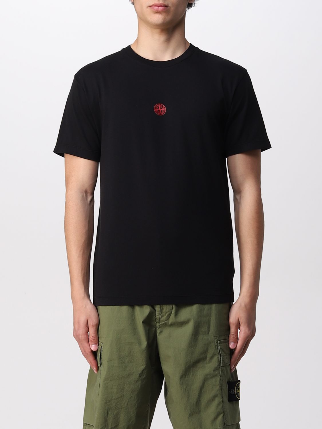 STONE ISLAND: Solar Eclipse Three t-shirt in cotton - Black | Stone ...