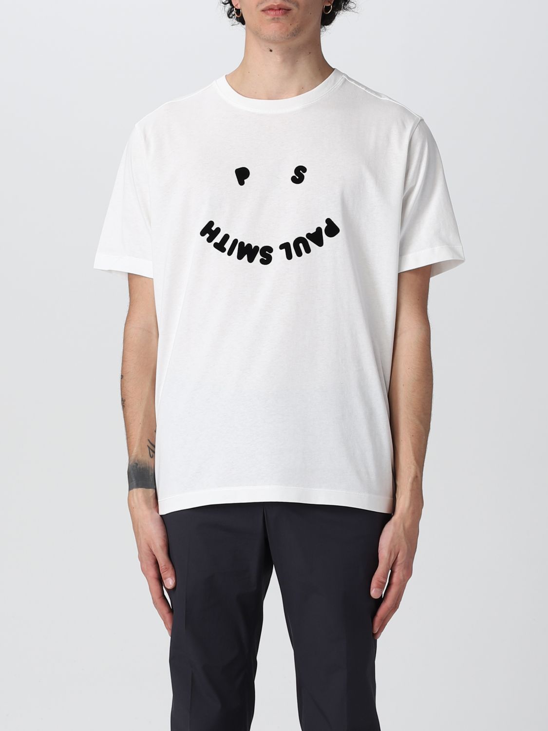 PS PAUL SMITH: cotton T-shirt with Smile logo - White | Paul Smith shirt M2R226THP2471 online at GIGLIO.COM