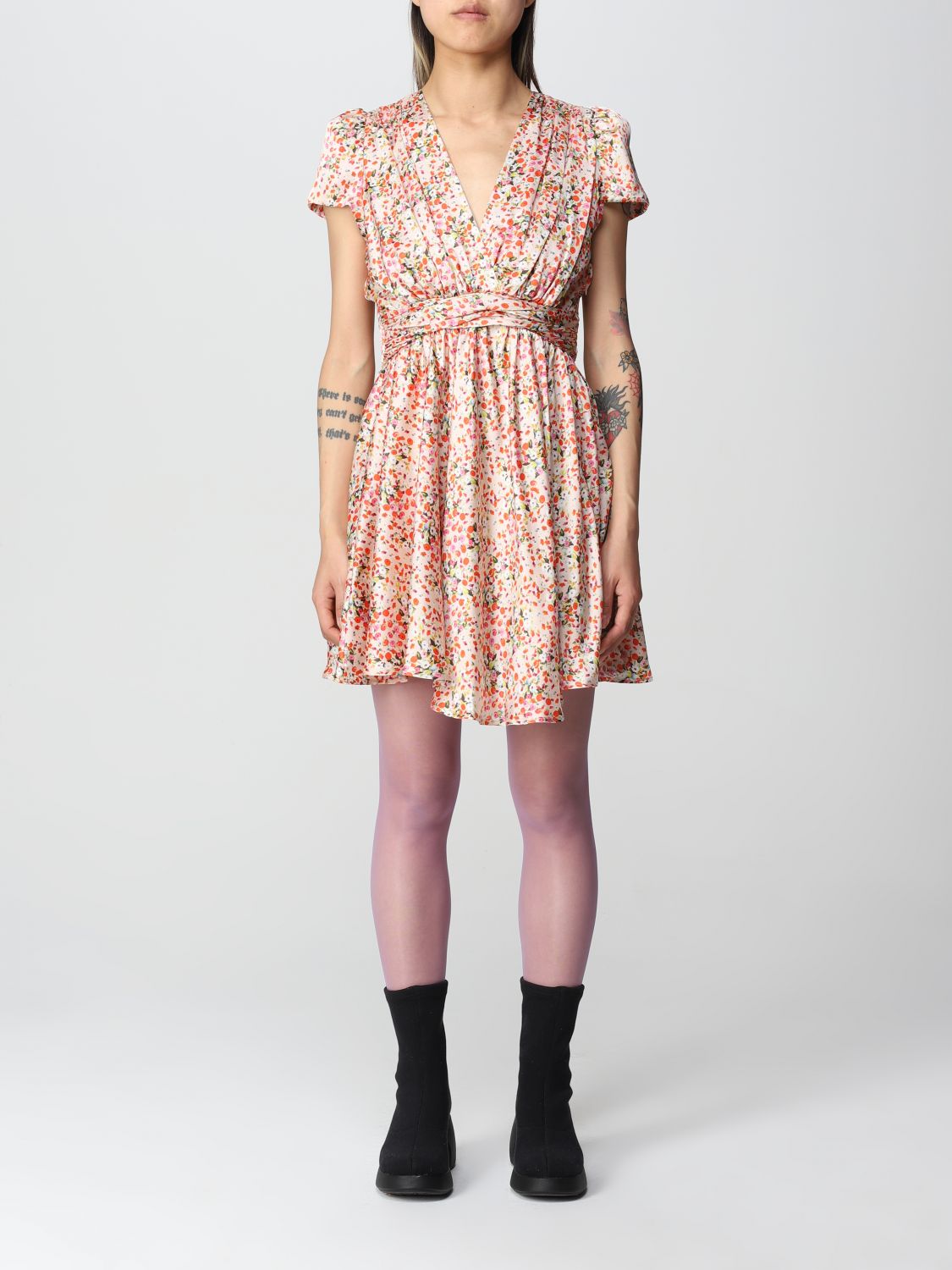 Aniye By Short Dress With Graphic Print In Pink | ModeSens