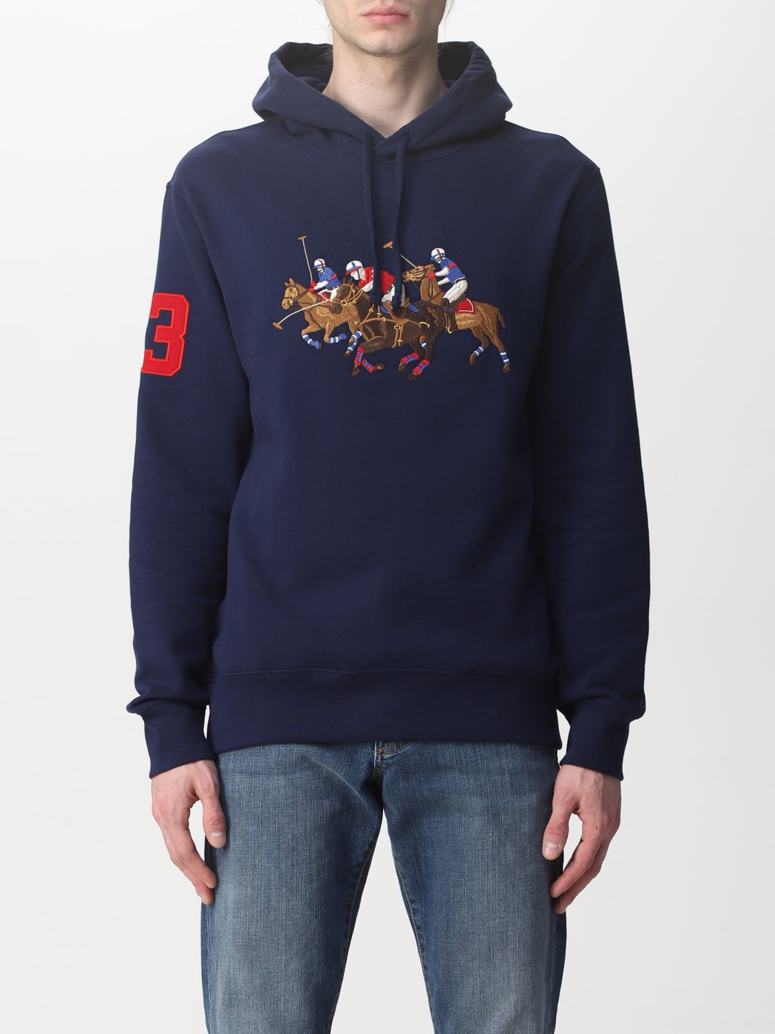 Polo Ralph Lauren Basic Jumper With Embroidery In Blue | ModeSens