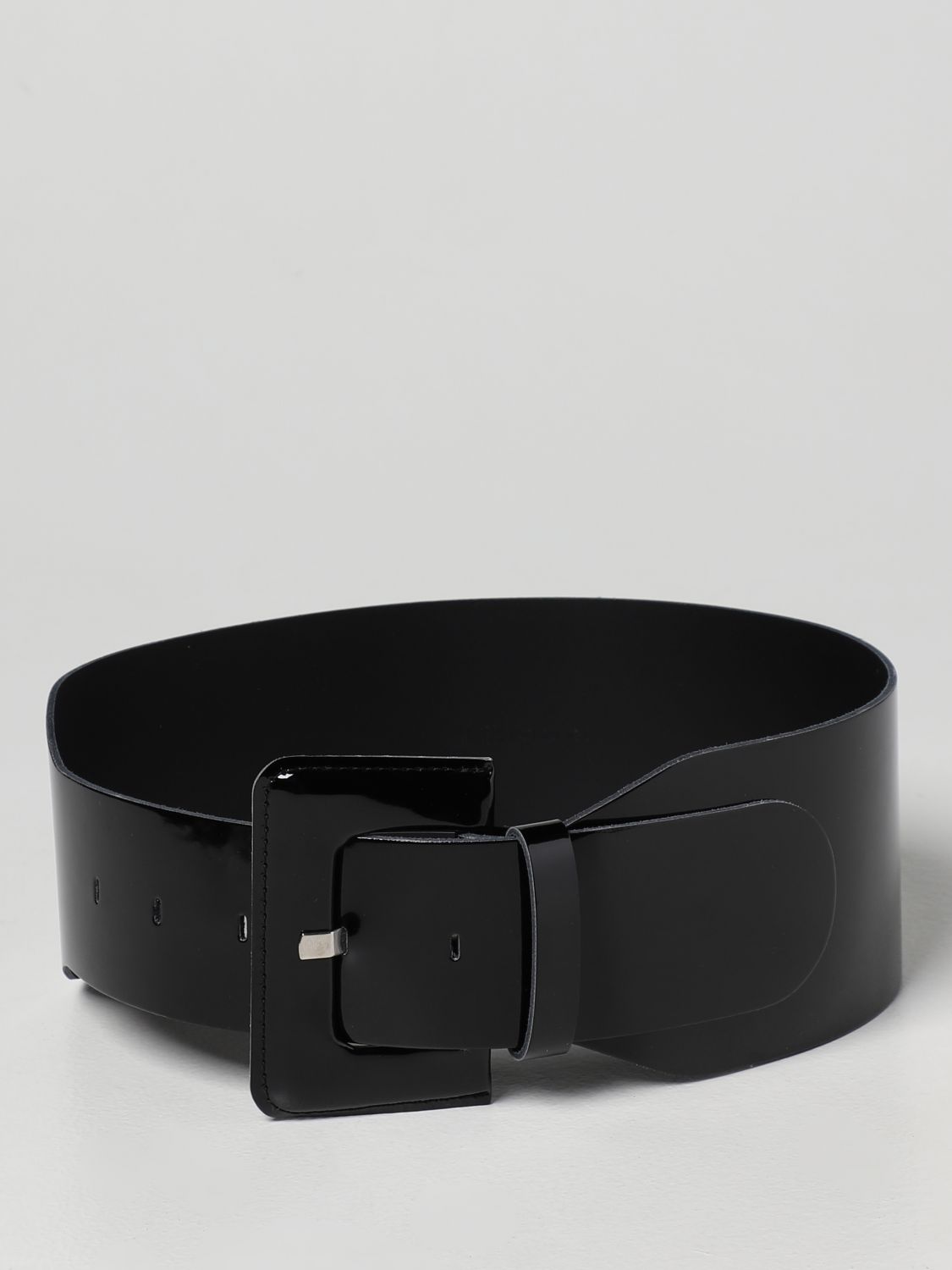 Aniye By Vernis  Over Belt In Patent Leather In Black