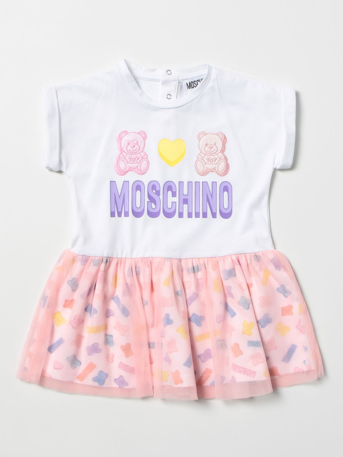 Moschino Baby Outlet: dress - White | Moschino Baby romper MDV09LLBB92 ...