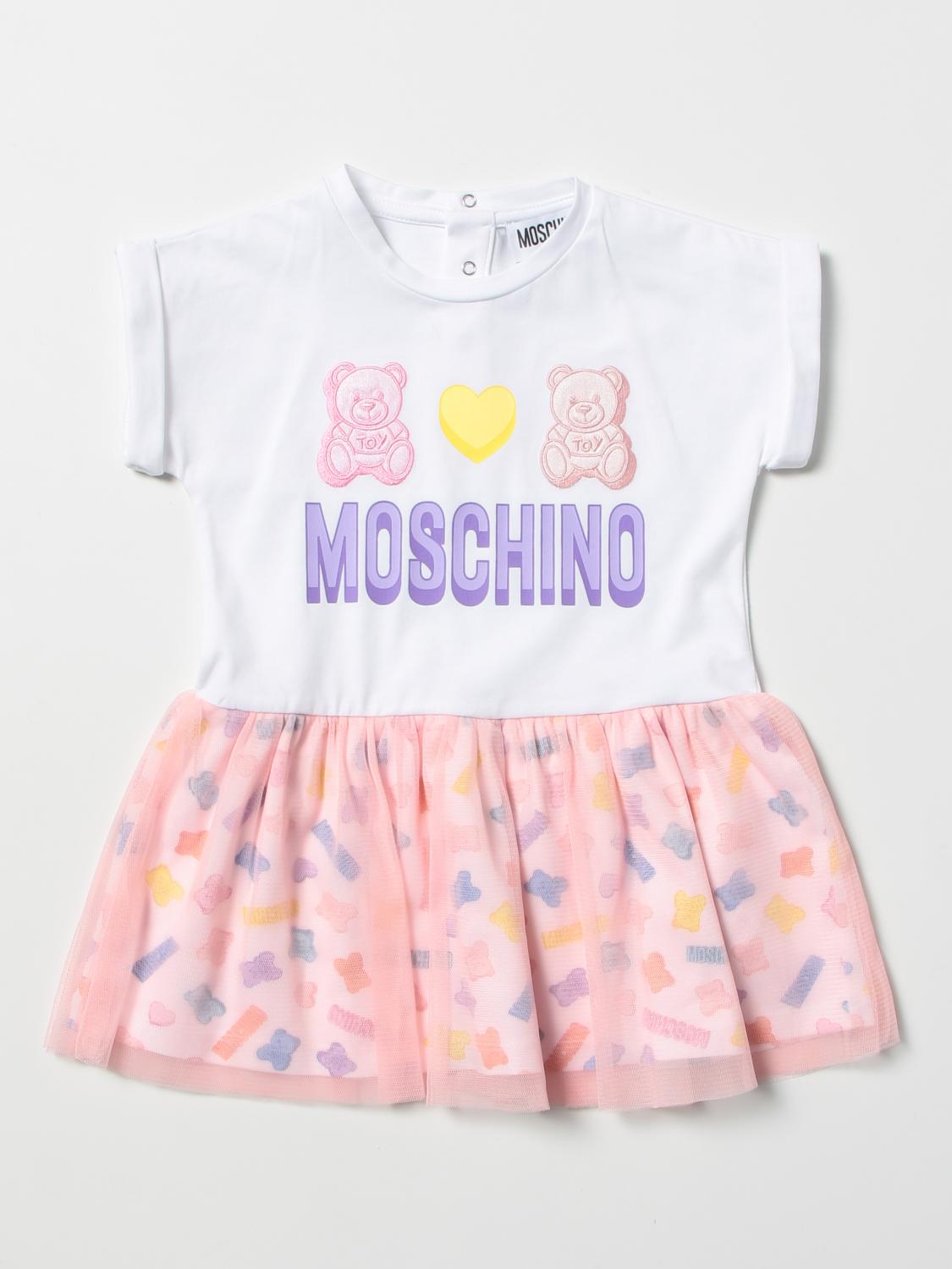 Moschino Baby Outlet dress White Moschino Baby romper MDV09LLBB92