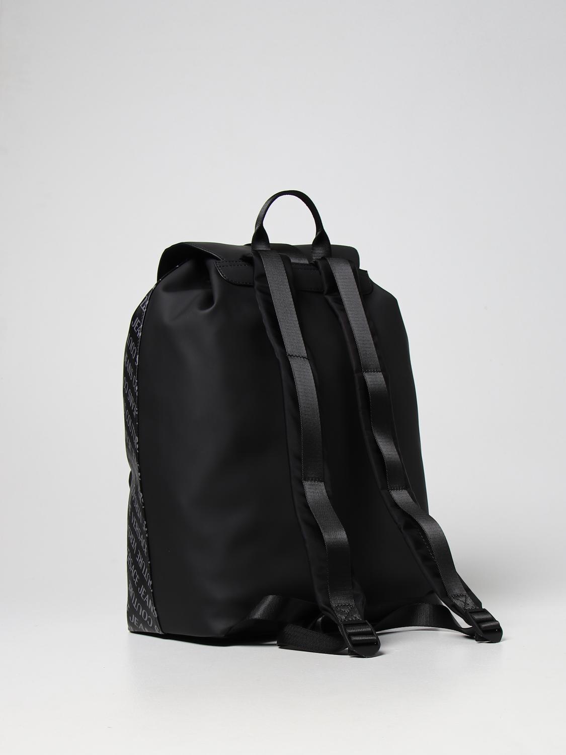 VERSACE JEANS COUTURE backpack with all over logo Black Versace Jeans Couture backpack