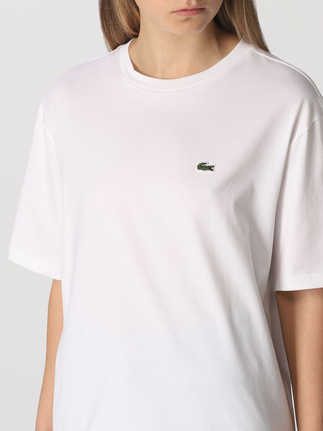 Hvornår skuespillerinde Plys dukke LACOSTE: cotton T-shirt with patch - White | Lacoste t-shirt TF5441 online  on GIGLIO.COM