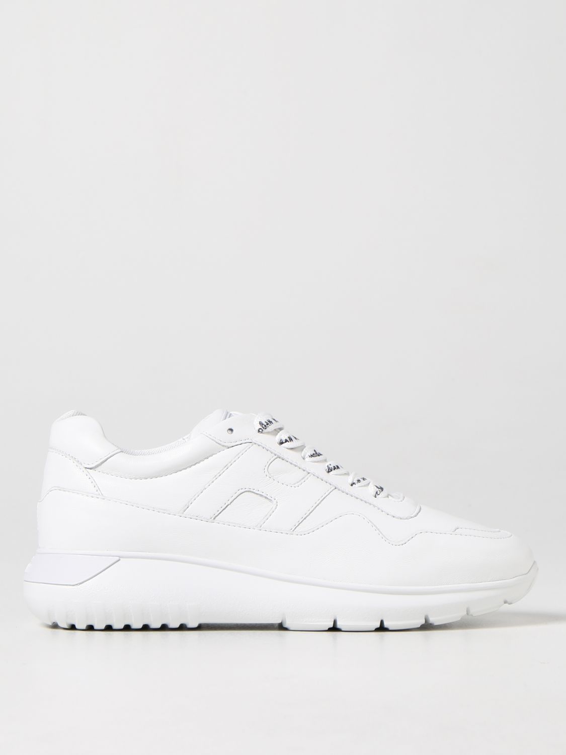 HOGAN: Interactive 3 sneakers in leather with logoed laces - White ...
