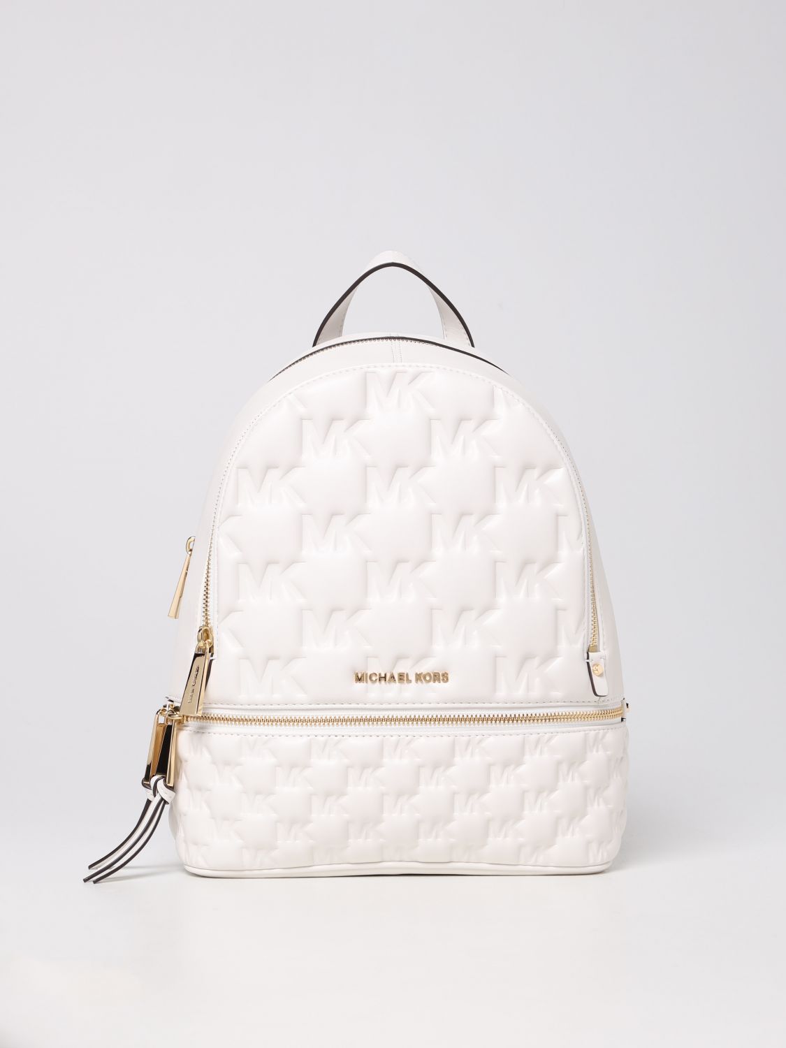 MICHAEL KORS: Michael backpack in leather with monogram - White | Michael  Kors backpack 30S2GEZB2L online on 