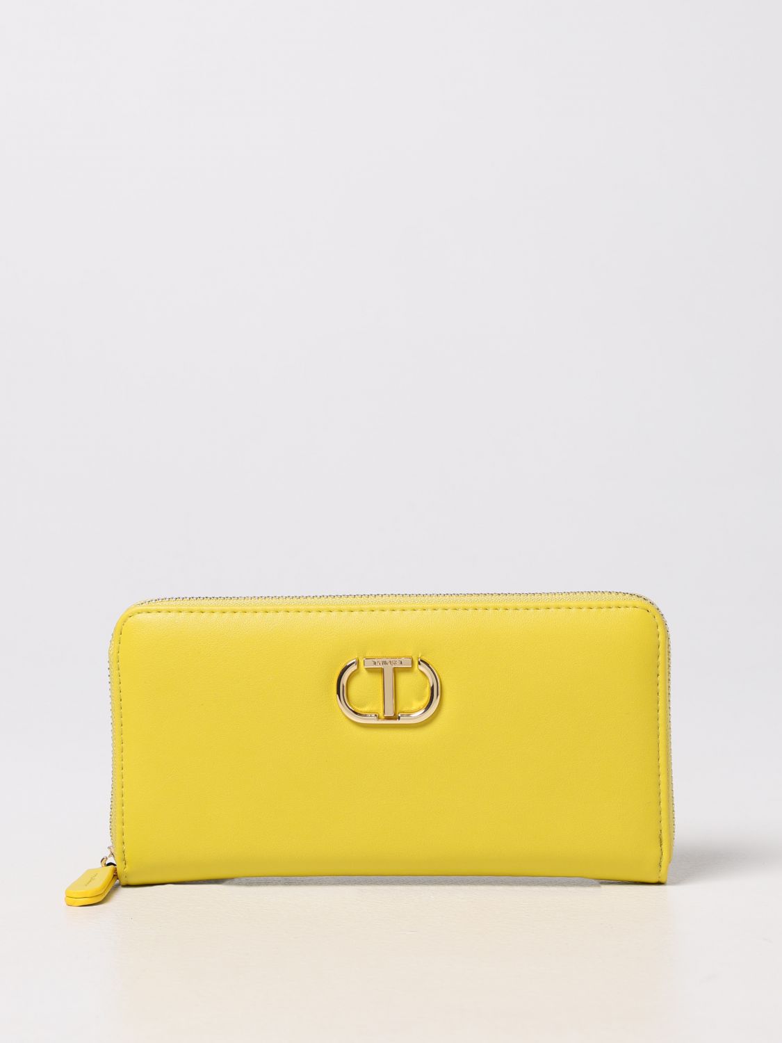 Wallet Twinset: Continental Twinset wallet in synthetic leather yellow 1