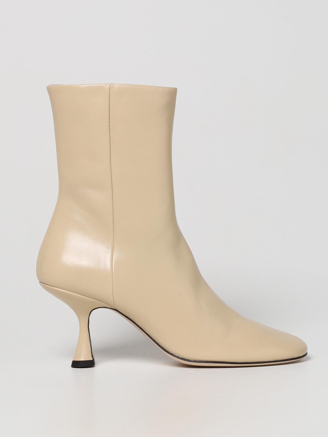 beige heeled boots womens