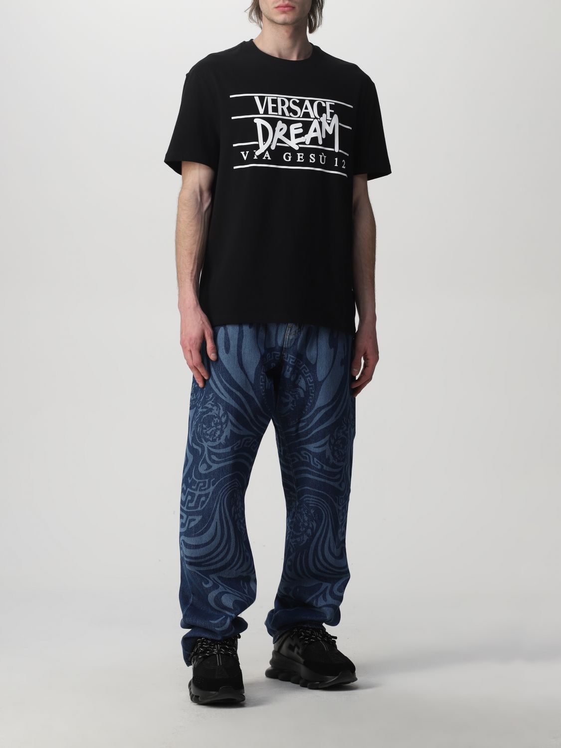 T-shirt Versace: Versace cotton t-shirt with logo black 2