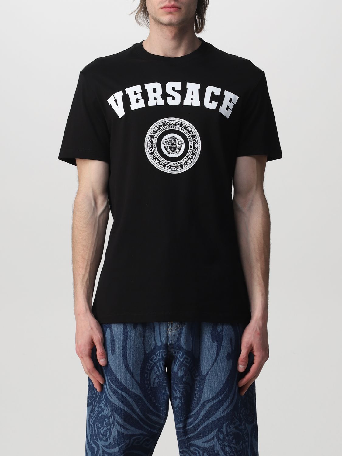 티셔츠 베르사체: 티셔츠 Versace 남성 블랙 1
