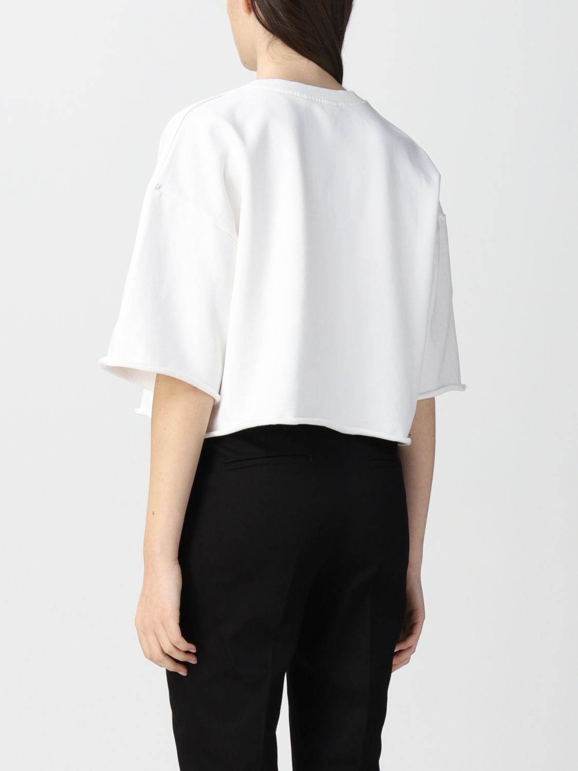 T-Shirt Sportmax: Sportmax cropped cotton T-shirt white 3