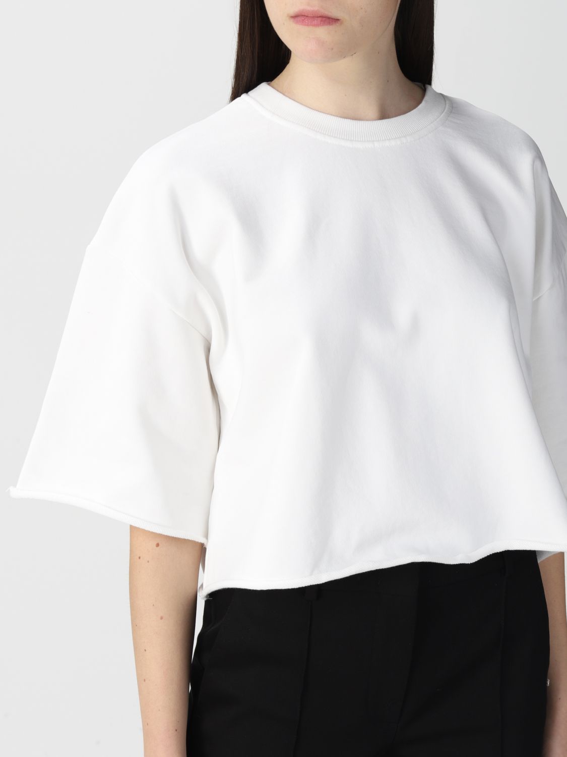 T-Shirt Sportmax: Sportmax cropped cotton T-shirt white 5