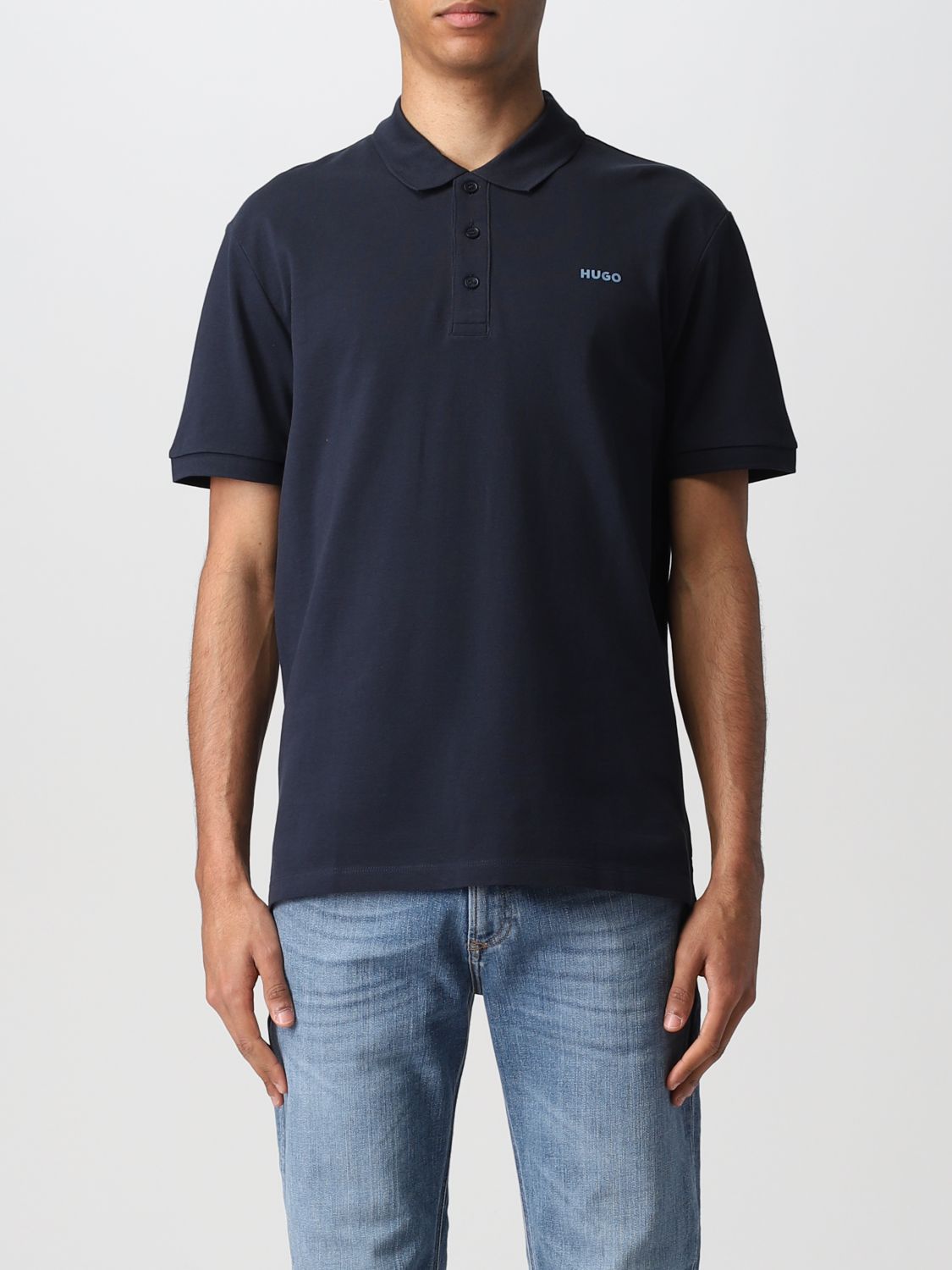 HUGO: polo shirt for man - Blue | Hugo polo shirt 50466182 online at ...