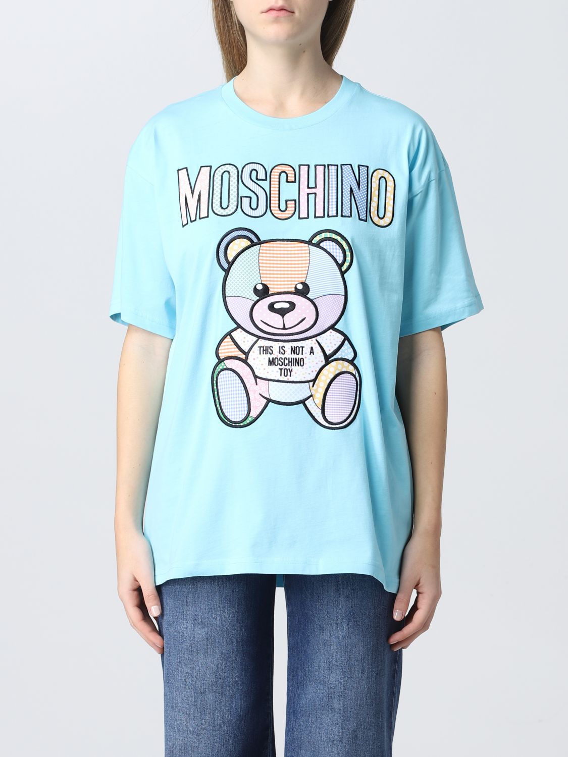 MOSCHINO COUTURE: T恤女士- 浅蓝色| T恤Moschino Couture 07070441 GIGLIO.COM