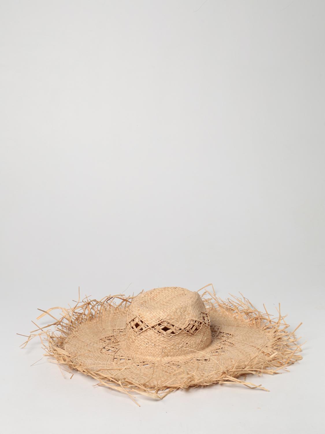 RUSLAN BAGINSKIY: Cappello di paglia con logo ricamato - Naturale | Cappello  Ruslan Baginskiy FDR036STRDR GIGLIO.COM