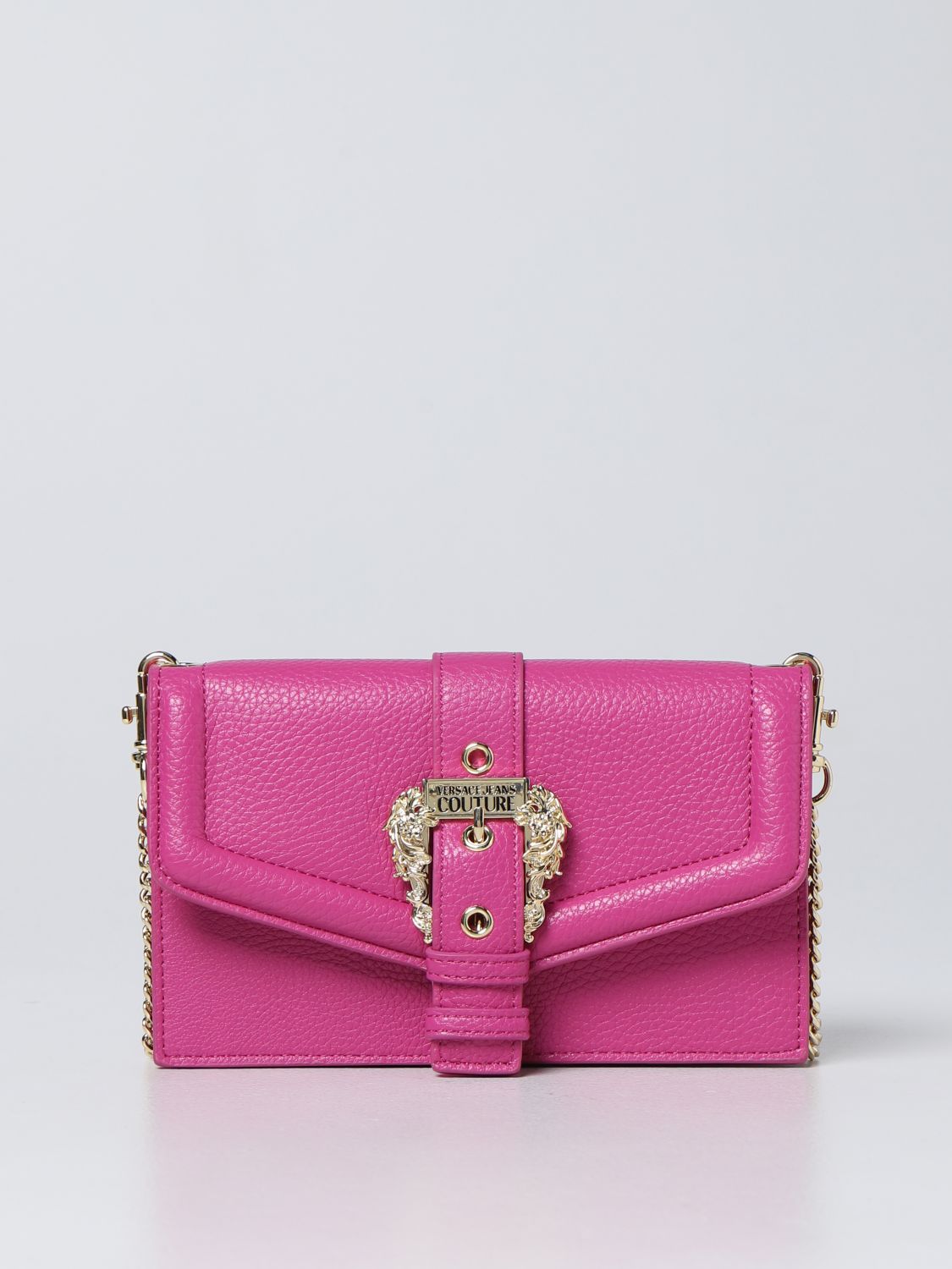 VERSACE JEANS COUTURE: wallet on chain bag in synthetic leather - Red ...