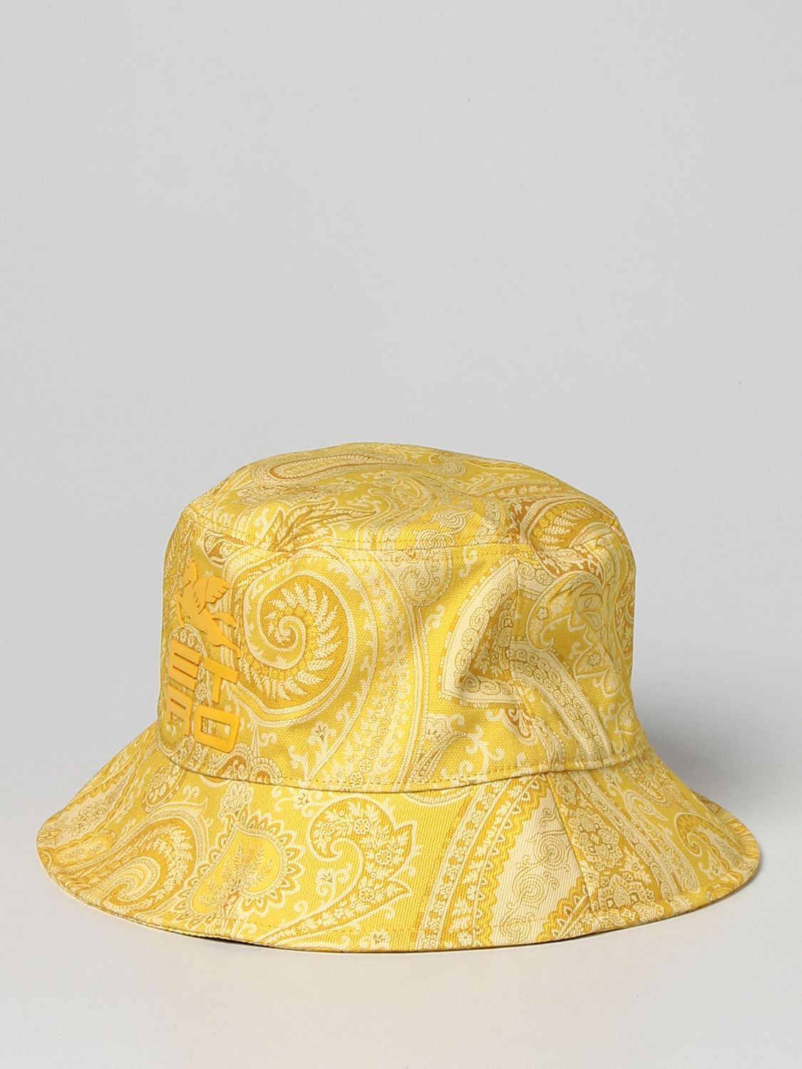 ETRO: cotton bucket hat - Yellow | Etro hat 161735689 online on GIGLIO.COM