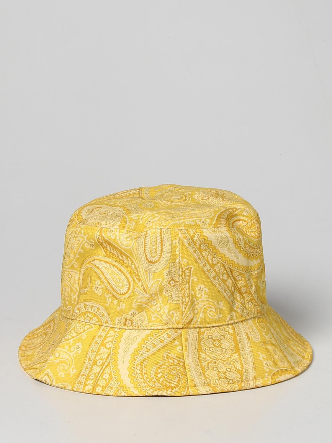 ETRO: Cappello da pescatore in cotone - Giallo | Cappello Etro 161735689  GIGLIO.COM