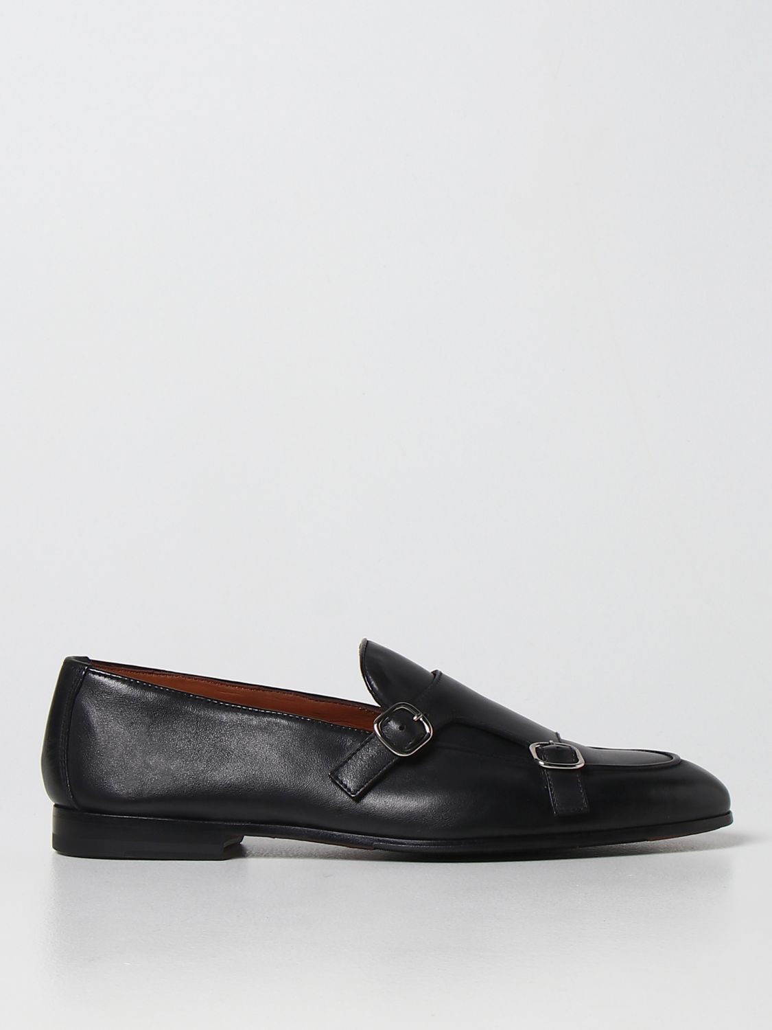 DOUCAL'S: Monkstrap in smooth leather - Black | Doucal's shoes ...