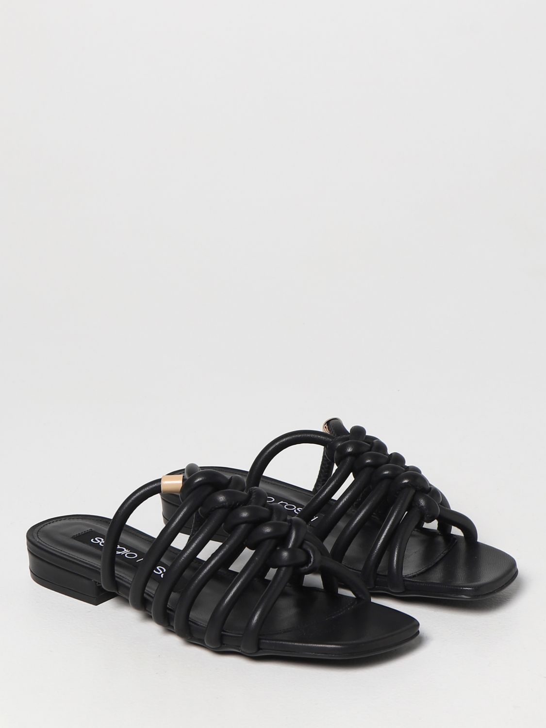 Flat sandals Sergio Rossi: Sergio Rossi smooth nappa leather sandals black 2