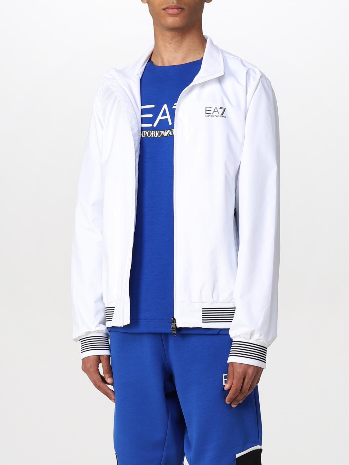 white ea7 coat