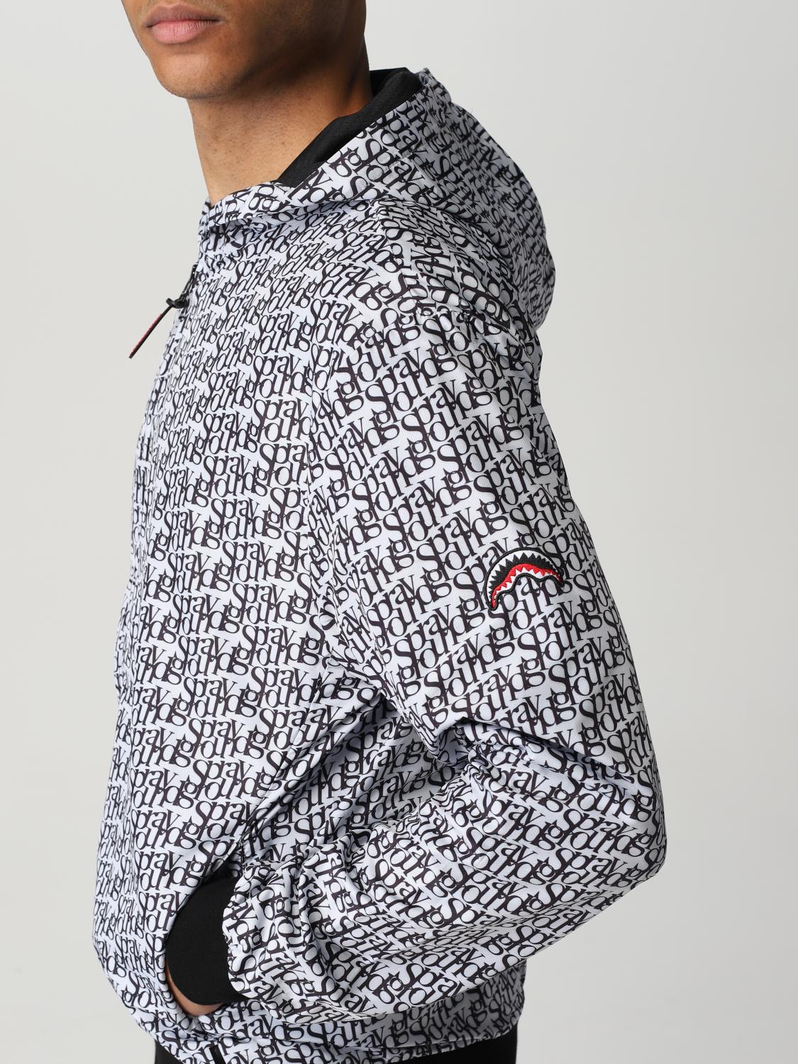 SPRAYGROUND: Felpa in cotone con logo all over - Nero | Felpa Sprayground  SP155BLK GIGLIO.COM