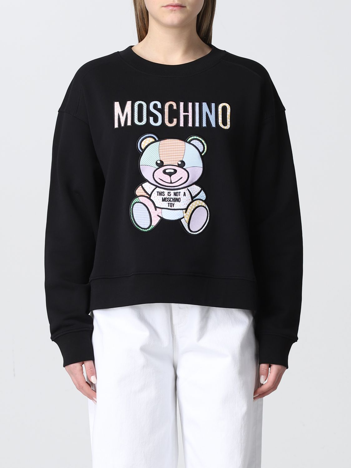Felpa Moschino Couture: T-shirt Moschino Couture in cotone nero 1