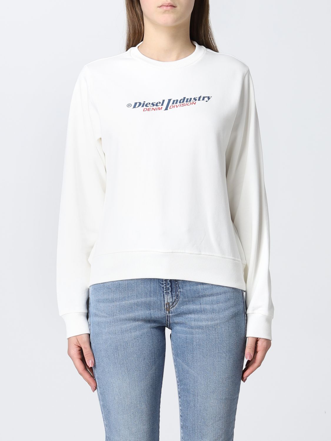 DIESEL: sweatshirt in cotton logo - Yellow Cream | A050960AJIH online GIGLIO.COM