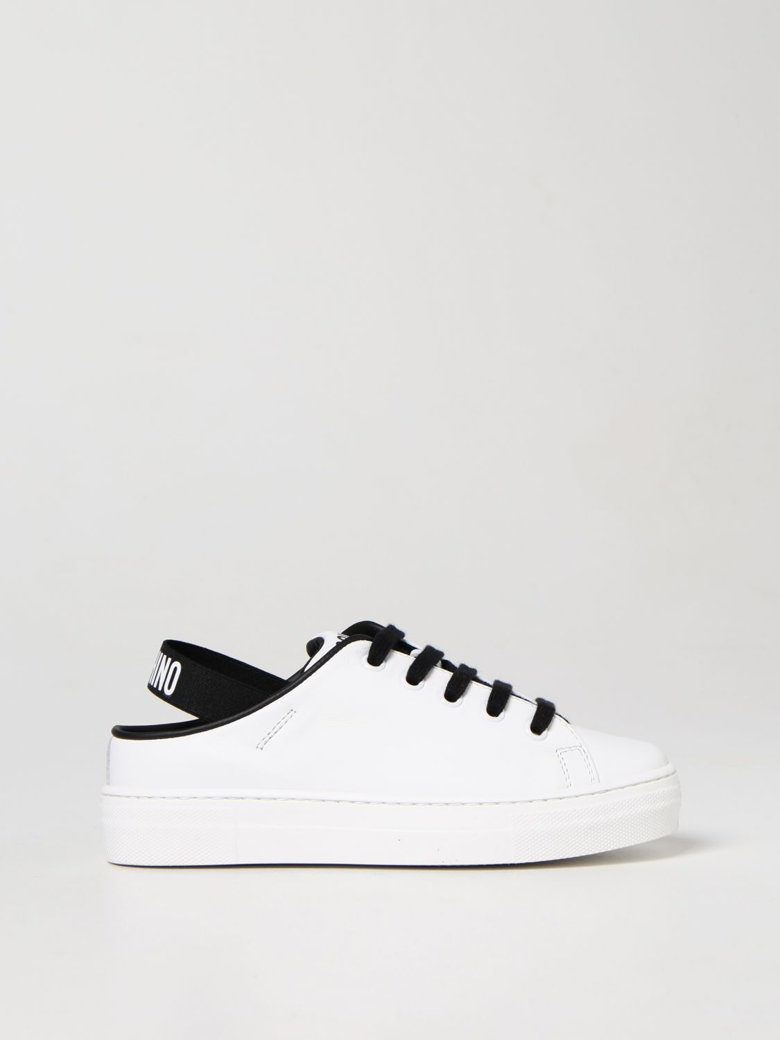 Moschino Kid Kids' Leather Trainers In White