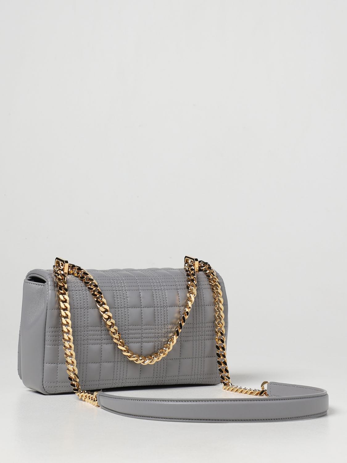 Muswell Leather Trimmed Crossbody Bag in Grey - Burberry