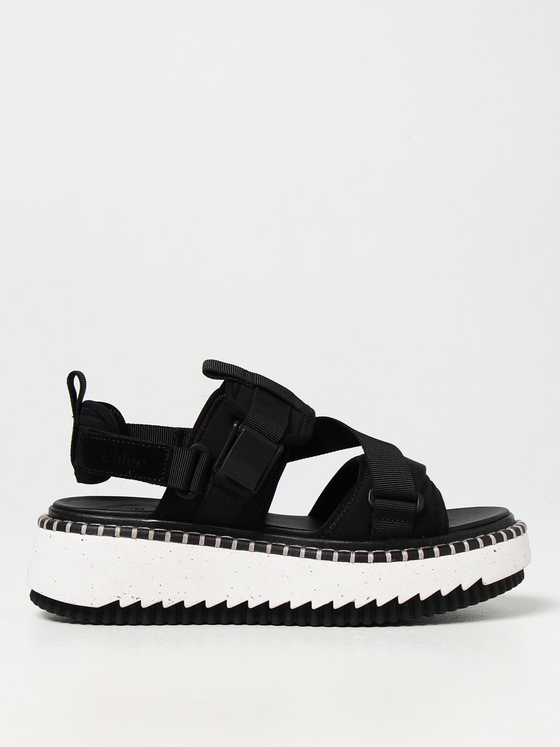 Chloé Lilli Fabric Sandals In Black | ModeSens