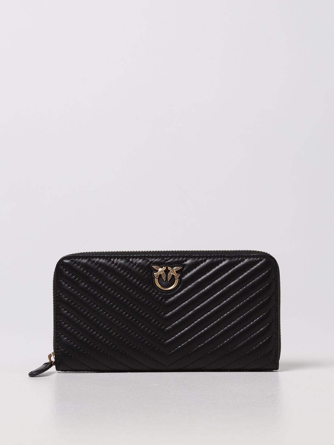 Pinko Ryder Wallet In Quilted Sheep Nappa In Black | ModeSens