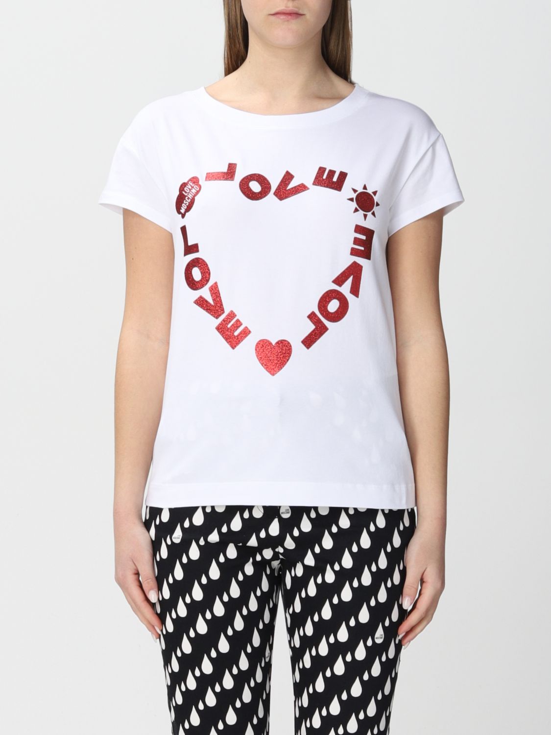 LOVE MOSCHINO: T-shirt women - White | Love Moschino t-shirt ...