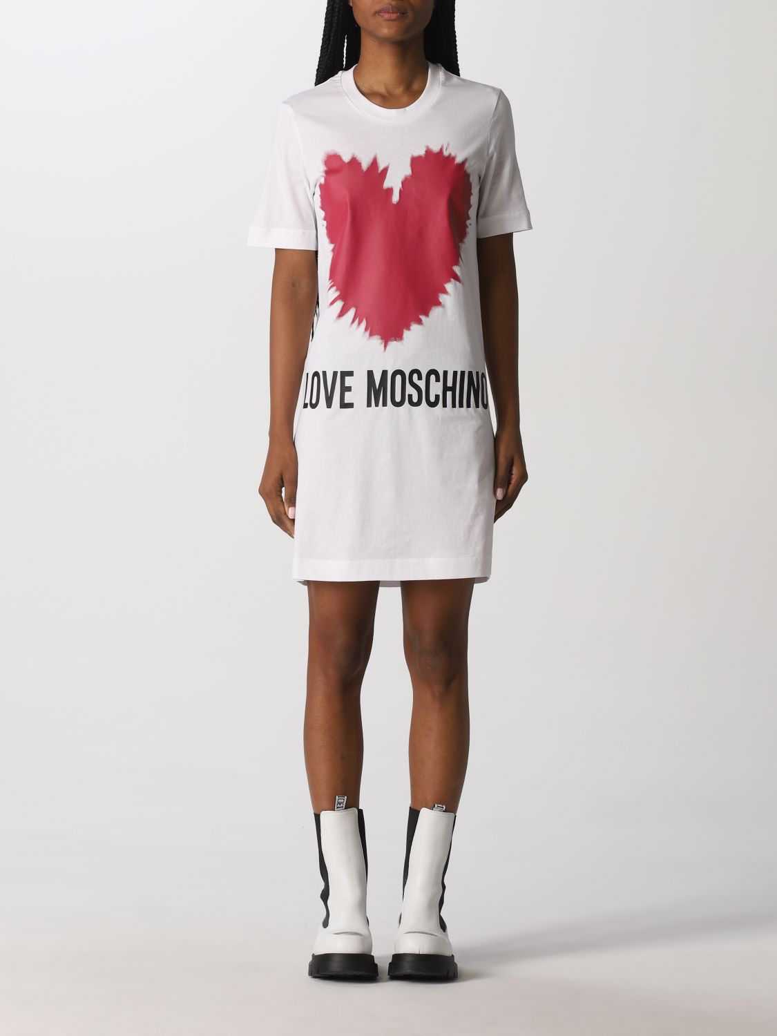 LOVE MOSCHINO: dress for woman - White | Love Moschino dress ...