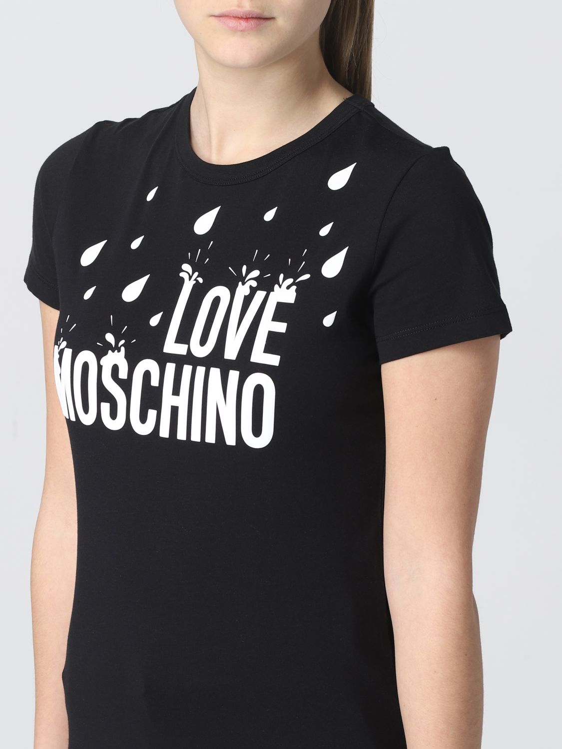 高品質最新作 ラブモスキーノ LOVE MOSCHINO Tシャツ 半袖 丸首 クルーネック W4H0618 M3876 レディース W4H0618  M3876 ブラック 送料無料 楽ギフ_包装 10%OFFクーポンプレゼント：DIFFUSION