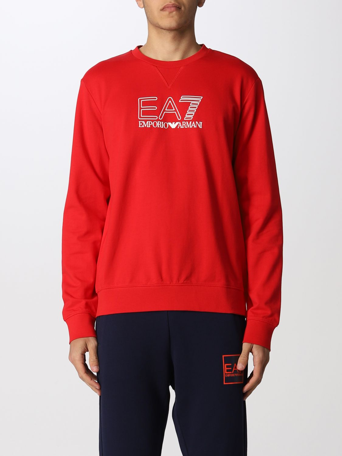 snap universitetsområde Markér EA7: cotton sweatshirt with logo - Red | Ea7 sweatshirt 3LPM60PJ05Z online  on GIGLIO.COM