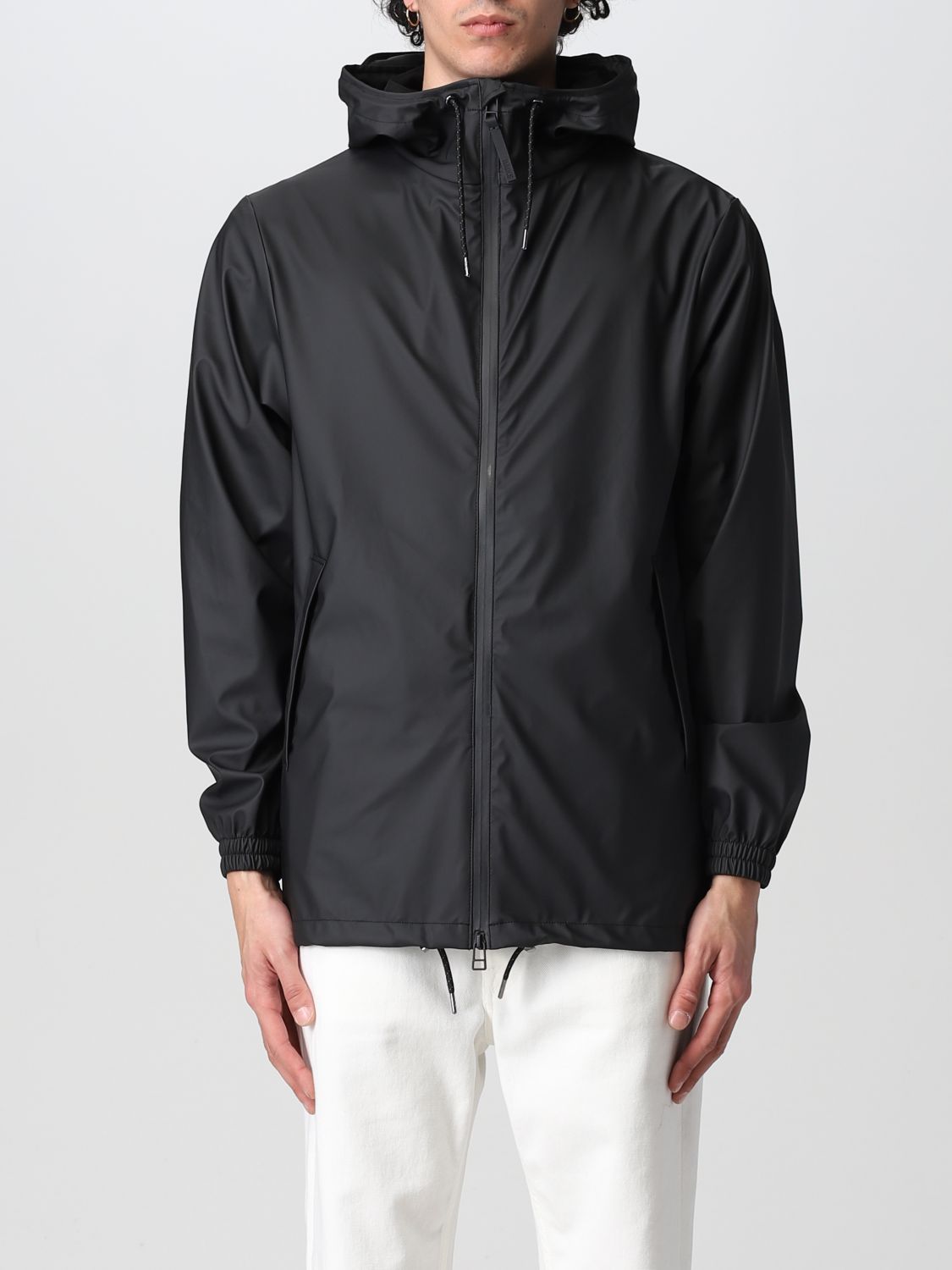 RAINS: jacket for man - Black | Rains jacket 18370 online on GIGLIO.COM