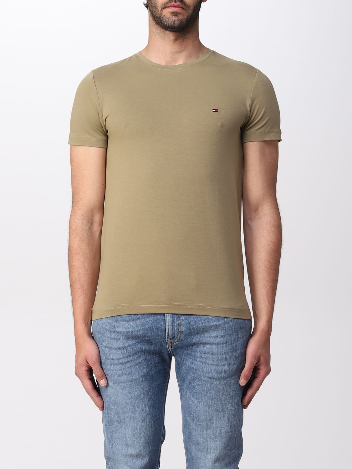 Tommy Hilfiger Outlet: T-shirt men - Brown | Tommy Hilfiger t-shirt MW0MW10800 on GIGLIO.COM